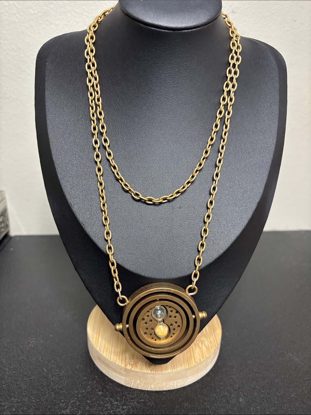 Gold-Tone Layered Hourglass Pendant Necklace - Women Jewelry Nonmetal